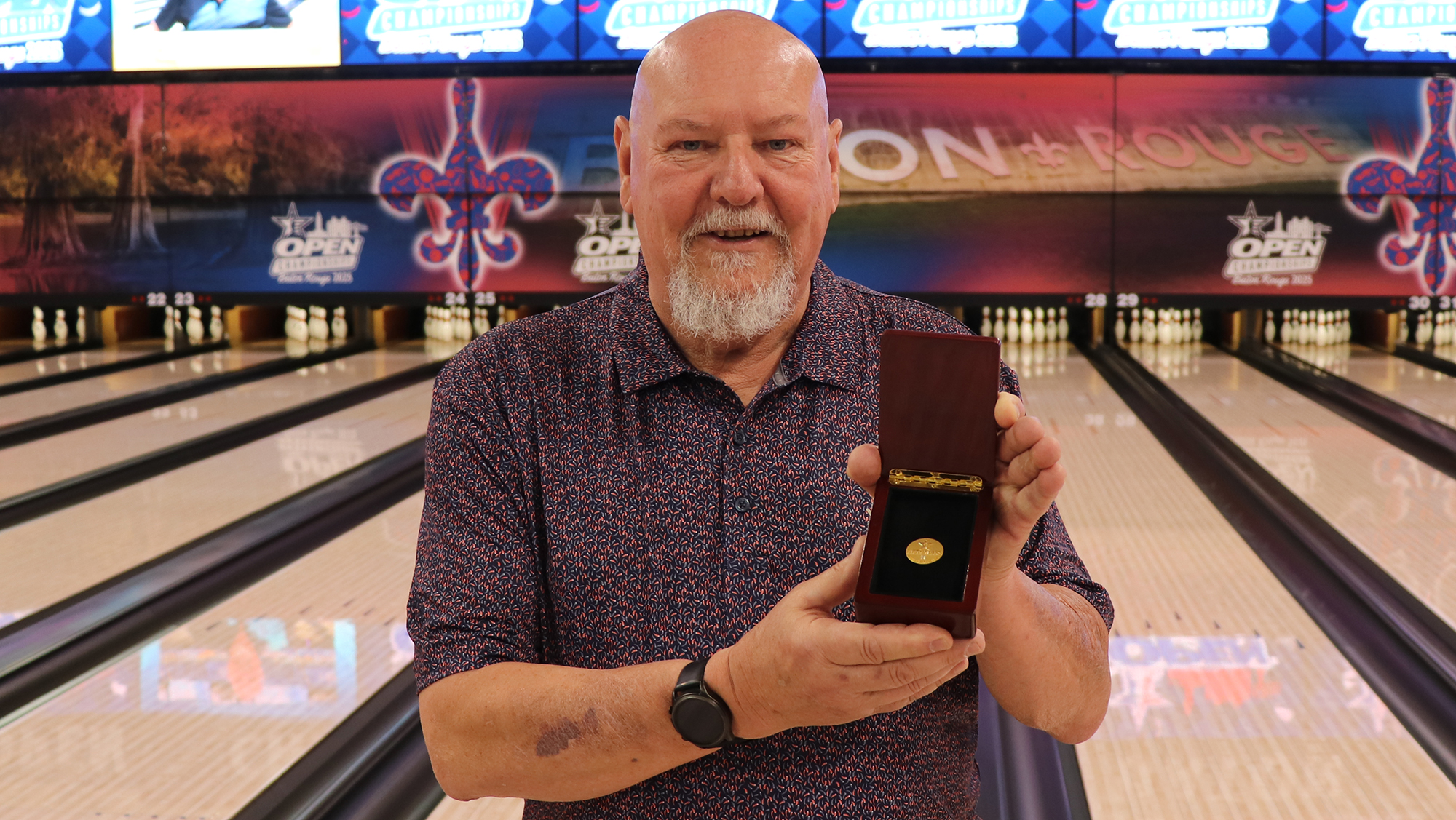 Jeffrey Dickinson celebrates 50 consecutive appearances at the USBC Open Championships